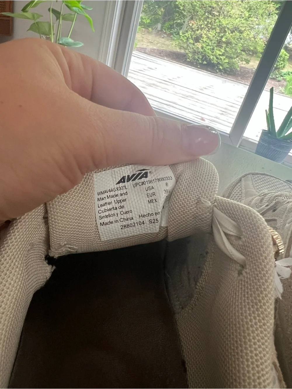 Custom designed Avia Women's Cream and Gold Sneakers